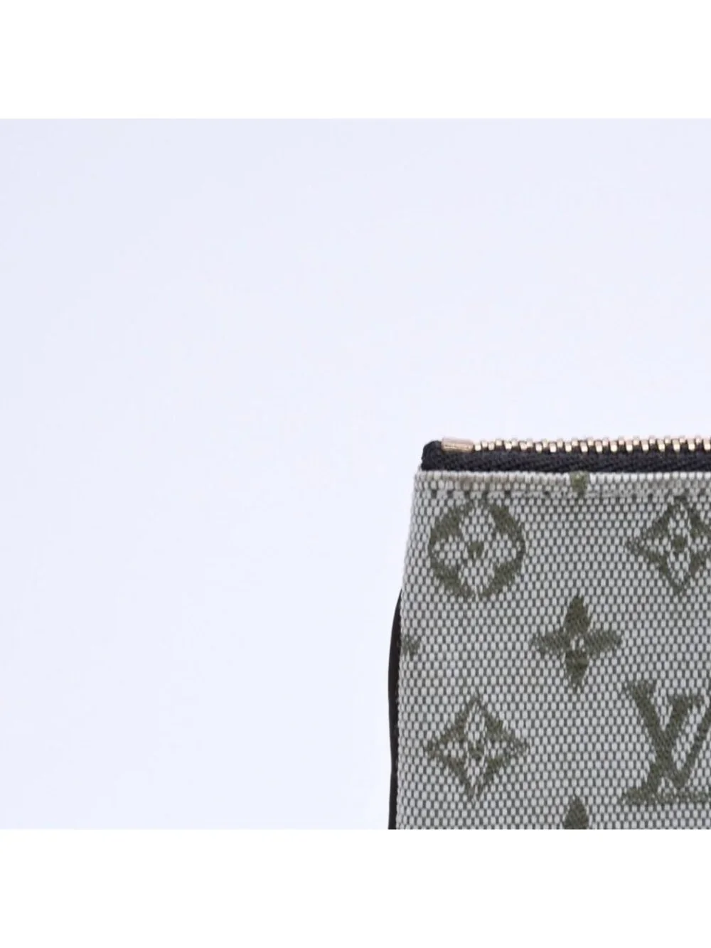 Louis Vuitton Monogram Mini Pochette Cles Coin Purse Canvas Gold Green
